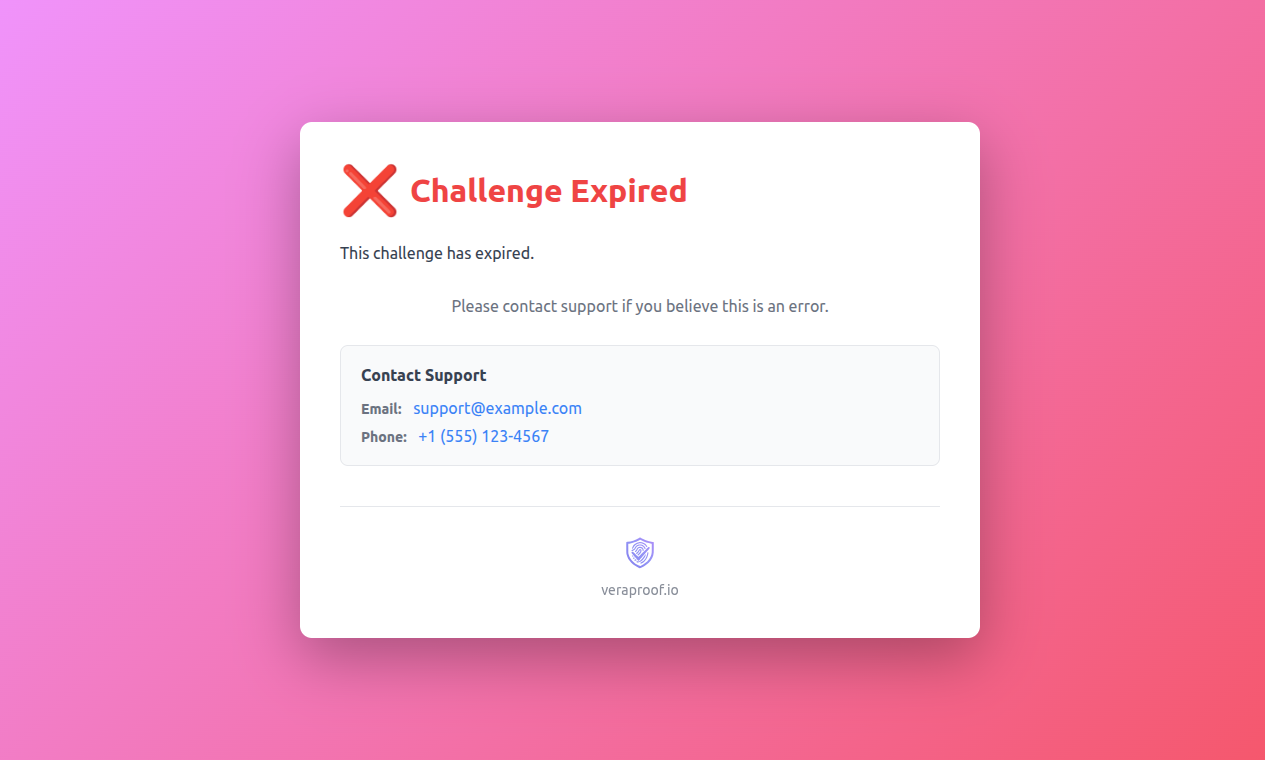 Expired Challenge Error